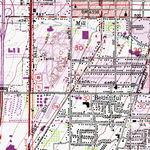 Topographic Map of The Church of Jesus Christ of Latter Day Saints, UT