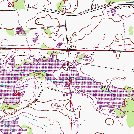 Topographic Map of Pleasant Hill Methodist Church (historical), AL
