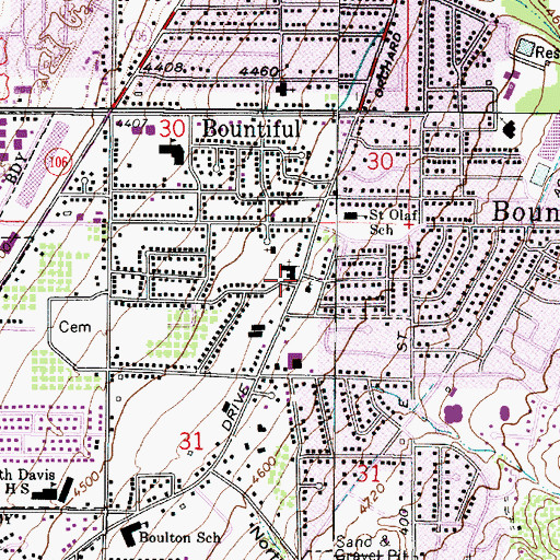 Topographic Map of The Church of Jesus Christ of Latter Day Saints, UT