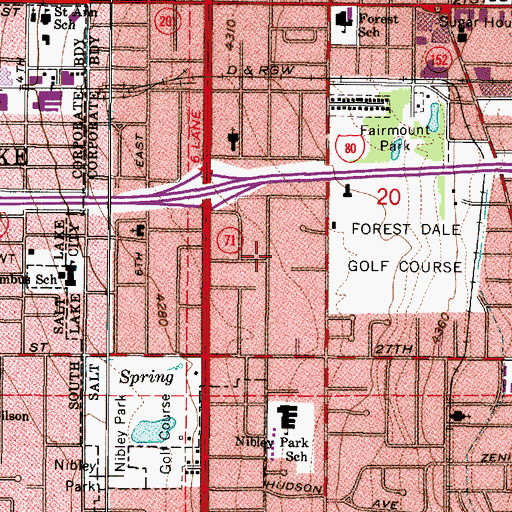 Topographic Map of The Church of Jesus Christ of Latter Day Saints, UT