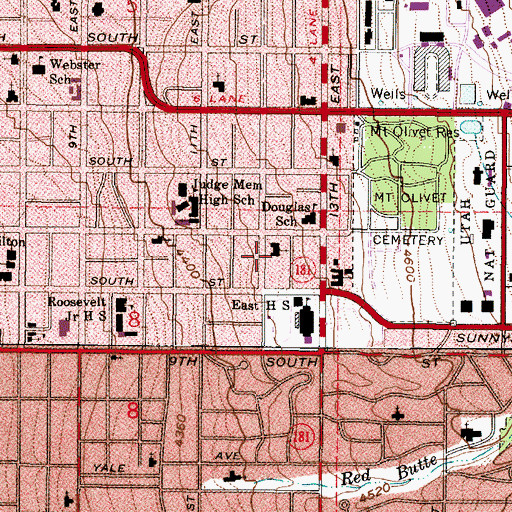 Topographic Map of The Church of Jesus Christ of Latter Day Saints, UT