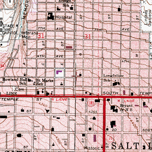 Topographic Map of The Church of Jesus Christ of Latter Day Saints, UT