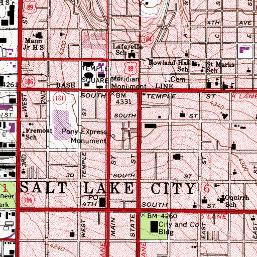 Topographic Map of The Church of Jesus Christ of Latter Day Saints, UT