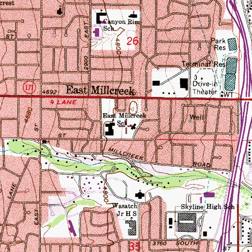 Topographic Map of The Church of Jesus Christ of Latter Day Saints, UT