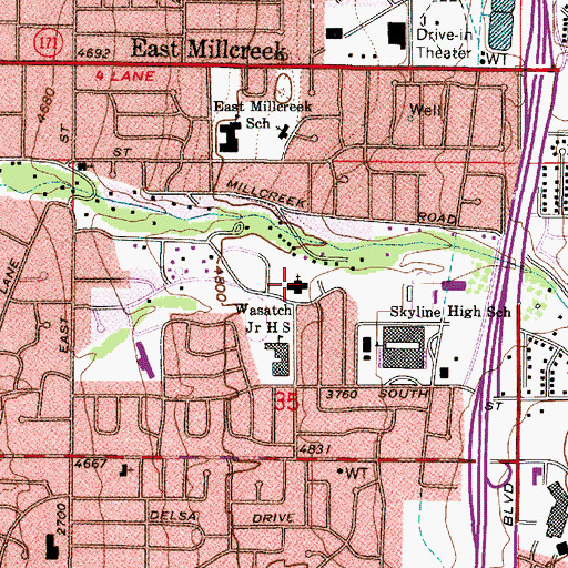 Topographic Map of The Church of Jesus Christ of Latter Day Saints, UT