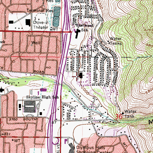 Topographic Map of The Church of Jesus Christ of Latter Day Saints, UT