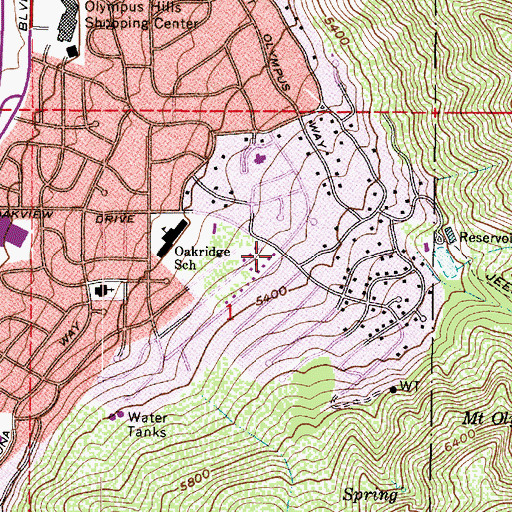 Topographic Map of The Church of Jesus Christ of Latter Day Saints, UT