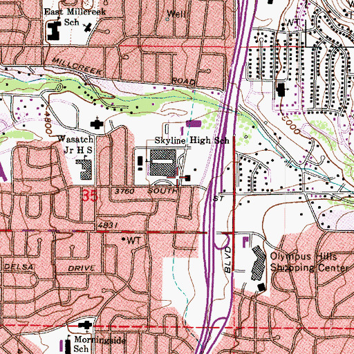 Topographic Map of The Church of Jesus Christ of Latter Day Saints, UT
