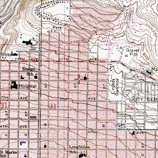 Topographic Map of The Church of Jesus Christ of Latter Day Saints, UT