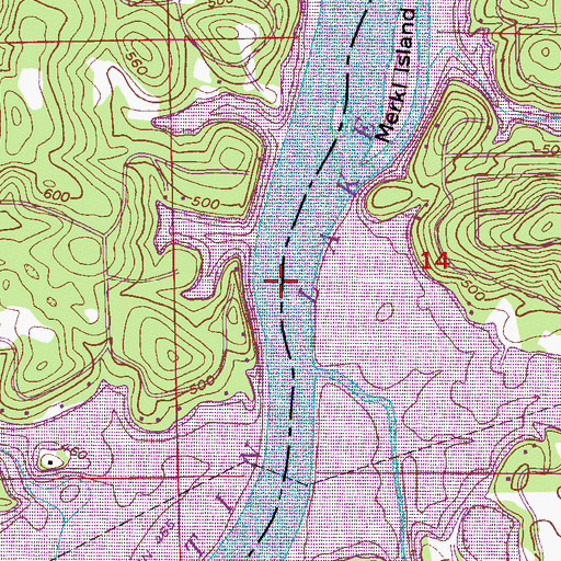Topographic Map of Ratcliffes Shoals (historical), AL