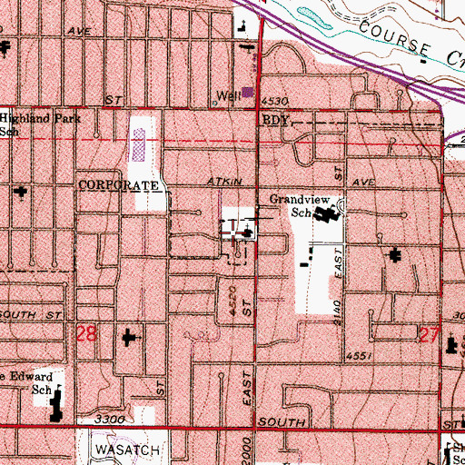 Topographic Map of The Church of Jesus Christ of Latter Day Saints, UT