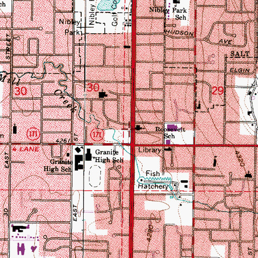 Topographic Map of The Church of Jesus Christ of Latter Day Saints, UT