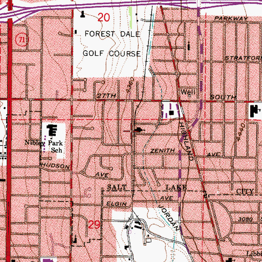 Topographic Map of The Church of Jesus Christ of Latter Day Saints, UT