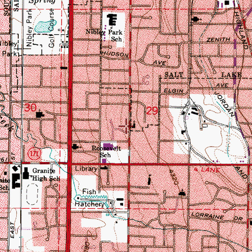 Topographic Map of The Church of Jesus Christ of Latter Day Saints, UT