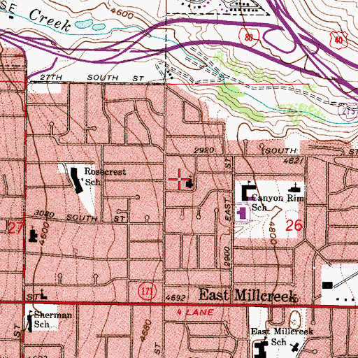 Topographic Map of The Church of Jesus Christ of Latter Day Saints, UT
