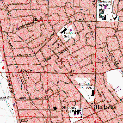 Topographic Map of The Church of Jesus Christ of Latter Day Saints, UT