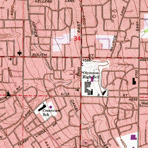 Topographic Map of The Church of Jesus Christ of Latter Day Saints, UT