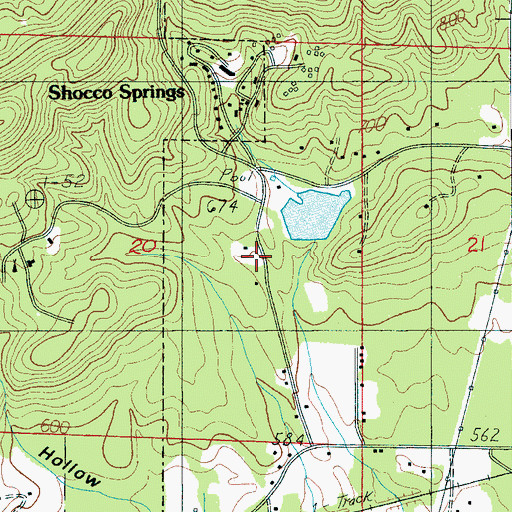 Topographic Map of Redville (historical), AL