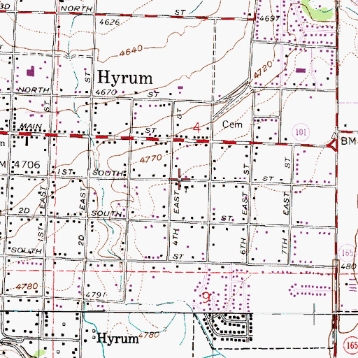 Topographic Map of The Church of Jesus Christ of Latter Day Saints, UT