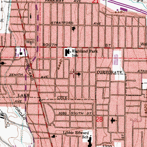 Topographic Map of The Church of Jesus Christ of Latter Day Saints, UT