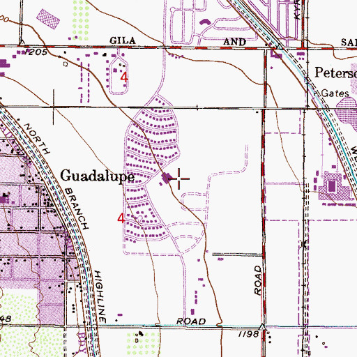 Topographic Map of Getz School, AZ