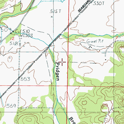 Topographic Map of Rendalia Water Falls, AL