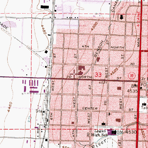 Topographic Map of The Church of Jesus Christ of Latter Day Saints, UT