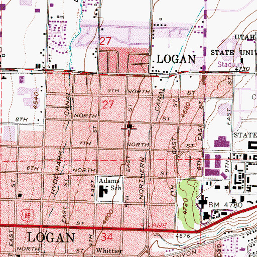Topographic Map of The Church of Jesus Christ of Latter Day Saints, UT