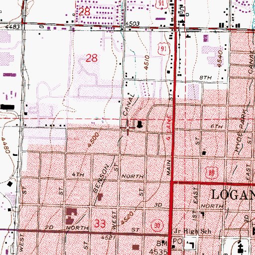 Topographic Map of The Church of Jesus Christ of Latter Day Saints, UT