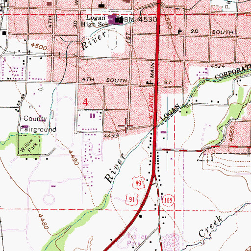 Topographic Map of The Church of Jesus Christ of Latter Day Saints, UT