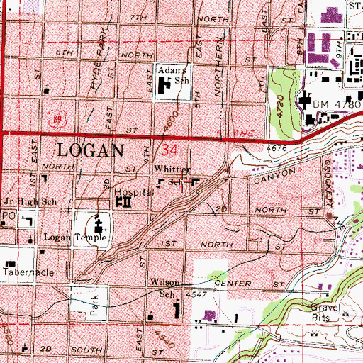 Topographic Map of The Church of Jesus Christ of Latter Day Saints, UT