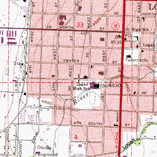 Topographic Map of The Church of Jesus Christ of Latter Day Saints, UT