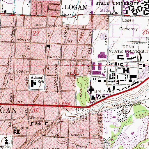 Topographic Map of The Church of Jesus Christ of Latter Day Saints, UT