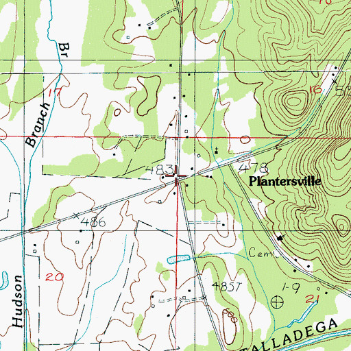 Topographic Map of Reubenville, AL
