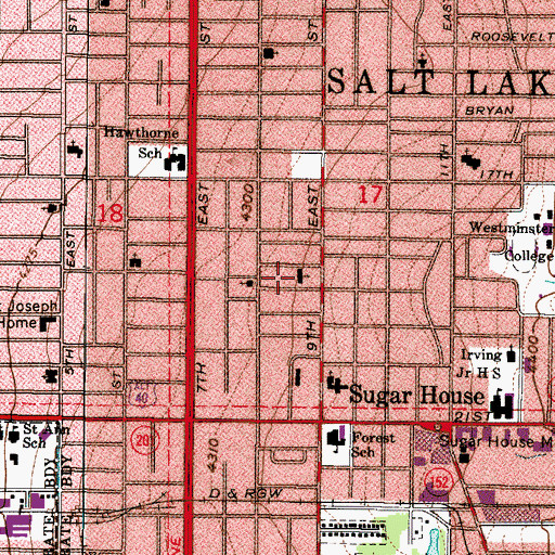 Topographic Map of The Church of Jesus Christ of Latter Day Saints, UT