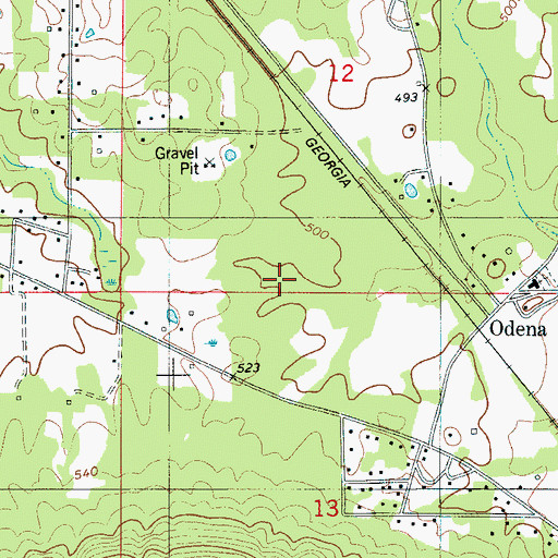 Topographic Map of Rocky Mount Methodist Church (historical), AL