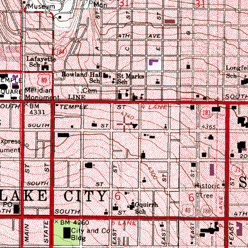 Topographic Map of The Church of Jesus Christ of Latter Day Saints, UT