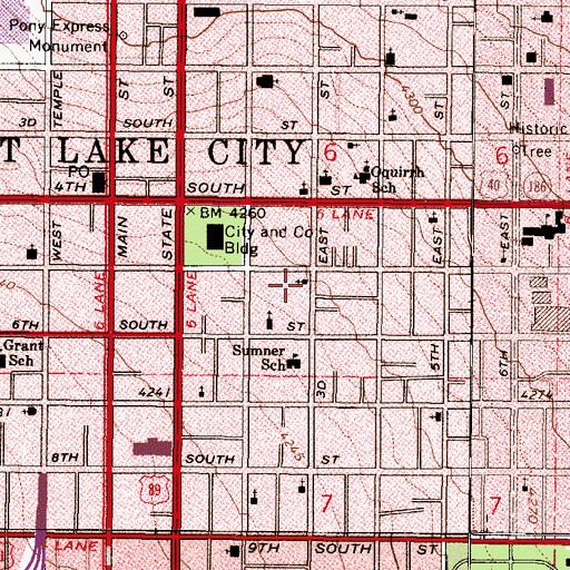 Topographic Map of The Church of Jesus Christ of Latter Day Saints, UT