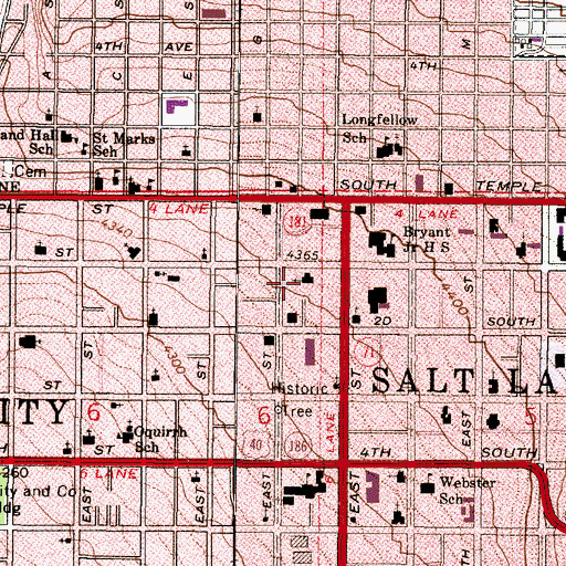 Topographic Map of The Church of Jesus Christ of Latter Day Saints, UT