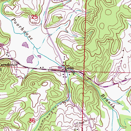 Topographic Map of Rogers Mill Station (historical), AL