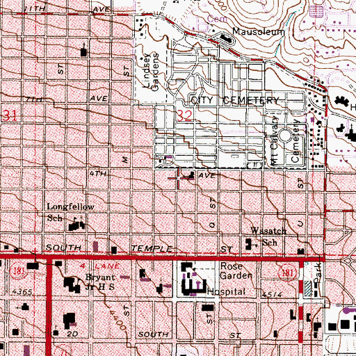 Topographic Map of The Church of Jesus Christ of Latter Day Saints, UT