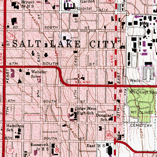 Topographic Map of The Church of Jesus Christ of Latter Day Saints, UT
