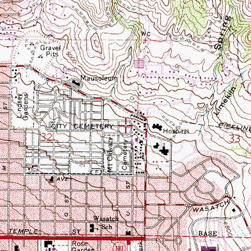 Topographic Map of The Church of Jesus Christ of Latter Day Saints, UT