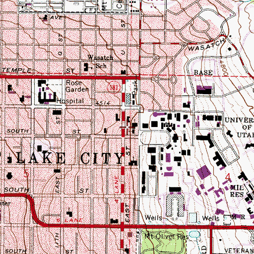Topographic Map of The Church of Jesus Christ of Latter Day Saints, UT