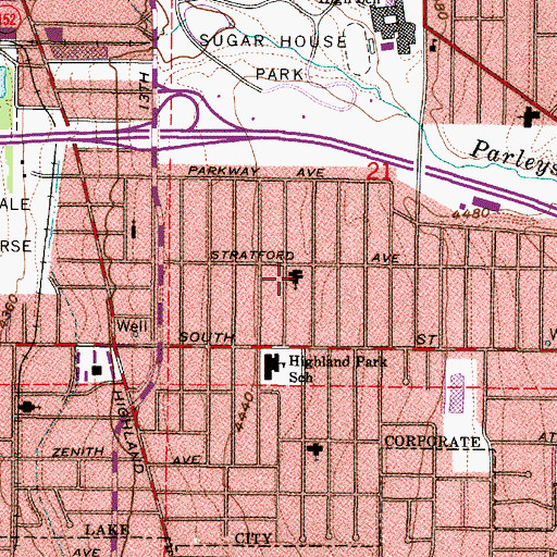 Topographic Map of The Church of Jesus Christ of Latter Day Saints, UT