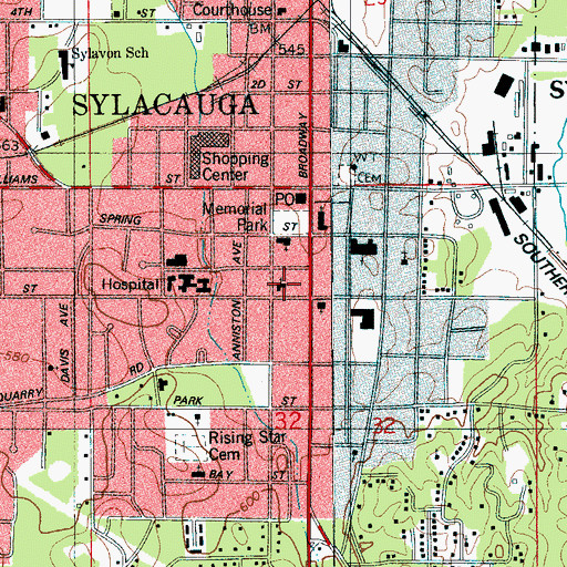 Topographic Map of Saint Andrews Episcopal Church, AL
