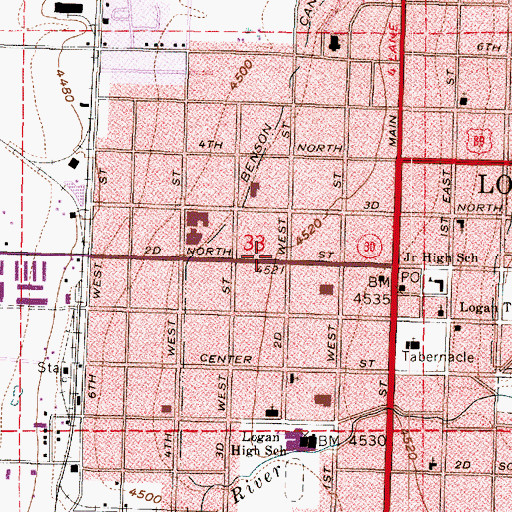Topographic Map of The Church of Jesus Christ of Latter Day Saints, UT