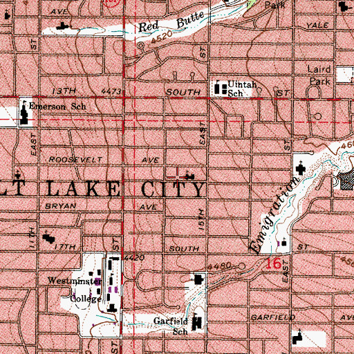 Topographic Map of The Church of Jesus Christ of Latter Day Saints (historical), UT