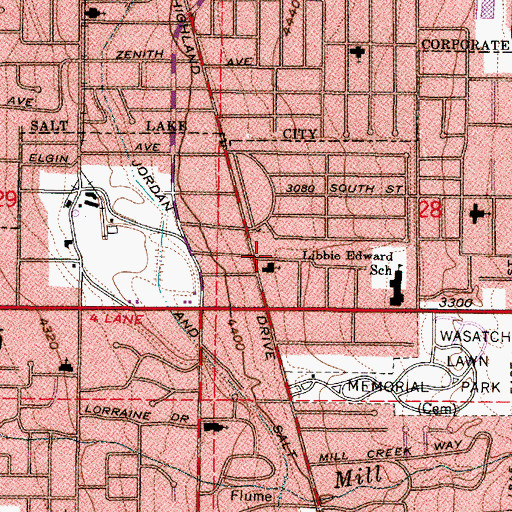 Topographic Map of The Church of Jesus Christ of Latter Day Saints, UT