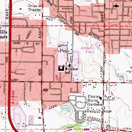 Topographic Map of The Church of Jesus Christ of Latter Day Saints, UT
